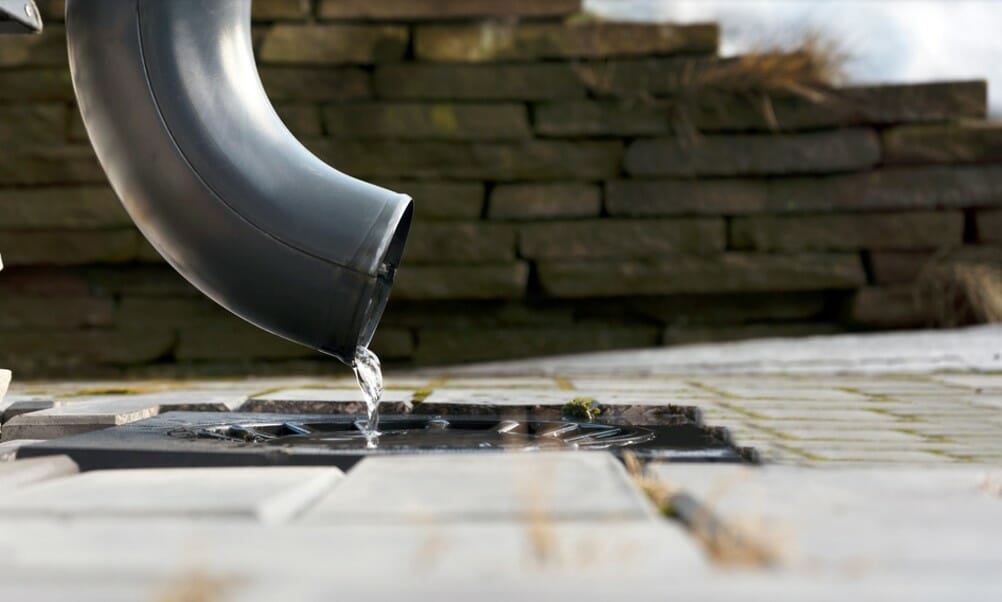 water coming from drain pipe
