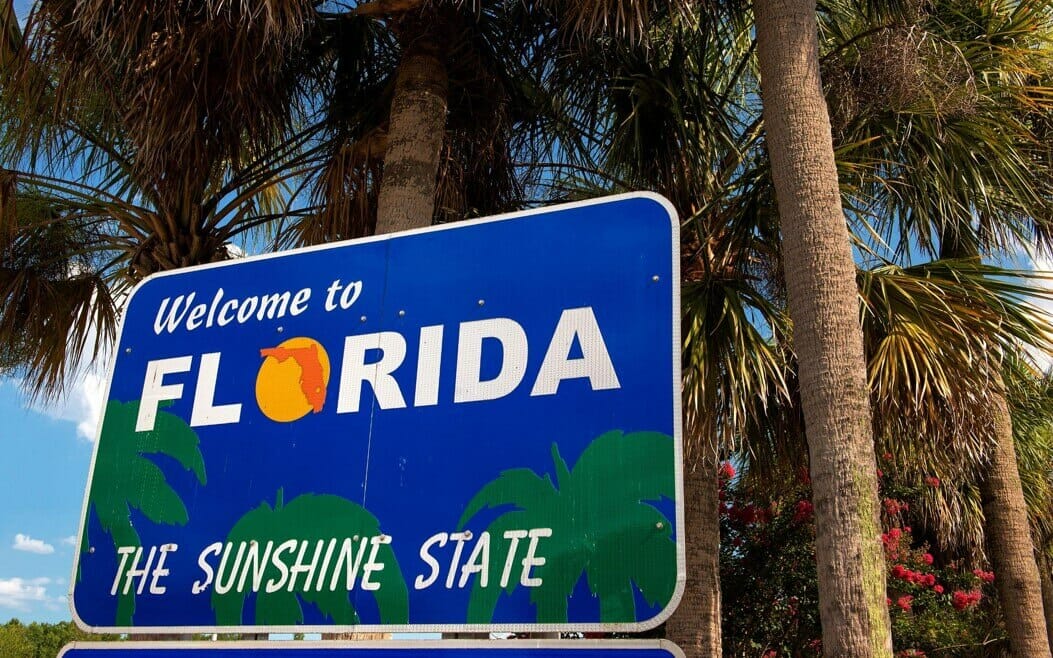 welcome to florida sign board