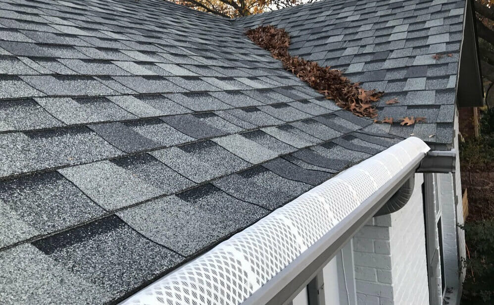leaf filters installed on gutters